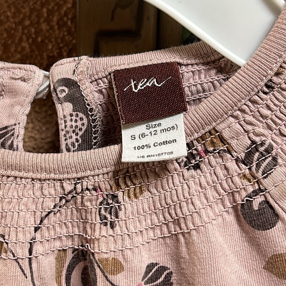 Tea Kids Baby Onesie 100% Organic Cotton Mauve and Terracotta Motif S (6-12 mo) - Picture 3 of 7